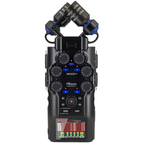 ZOOM H6studio Handy Recorder – 6+2 Spur 32-Bit Float Aufnahmegerät - Audiorecorder mit 32-Bit-Float-Technologie für Klang in Studioqualität, ideal für Musik, Podcasts und Filme, überall einsetzbar.
