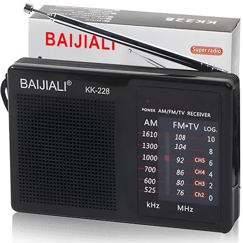 Retoo Tragbares FM Radio mit Teleskopantenne - Kompaktes Kofferradio für unterwegs, ideal für Reisen oder Outdoor-Aktivitäten. Genießen Sie klaren Empfang von FM und AM Sendern mit einfacher Bedienung und batteriebetriebener Nutzung.