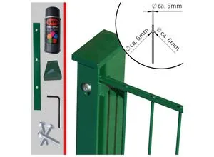 Fa-Bausysteme Doppelstabzaun Moosgrün 6-5-6 Leiste 1430 mm 15 m - Robuster Doppelstabzaun in klassischem Moosgrün, ideal für die sichere Einfriedung von Grundstücken. Perfekt für Industrie und Privat, bietet er zuverlässigen Schutz und Langlebigkeit.