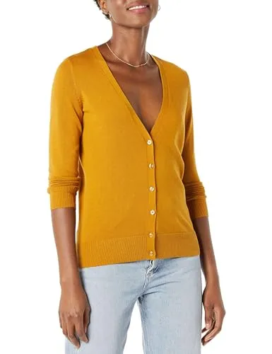 Amazon Essentials Damen Leichter Cardigan-Pulli, Karamell, XL