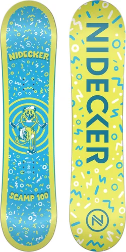 NIDECKER SCAMP Snowboard 2026 - 100 für junge Fahrer - Das NIDECKER SCAMP Snowboard 2026 - 100 ist ideal für Einsteiger. Mit leichtem Flex und fehlerverzeihendem Profil ermöglicht es müheloses Lernen und erste Tricks. Robuste Bauweise für langanhaltenden Spaß auf der Piste.