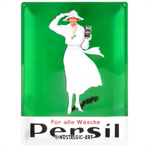 Nostalgic-Art Retro Küchen Blechschild Persil 30x40 cm - Vintage Metallschild im 3D-Effekt, ideal für die Küche oder Waschraum. Hergestellt in Deutschland und sofort aufhängbar – ein echter Hingucker!