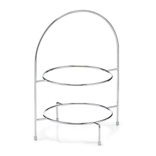 ZELLER PRESENT Etagere 2-stufig - Moderne 2-stufige Etagere aus hochwertig verchromtem Metall, ideal zum stilvollen Servieren von Gebäck, Obst und Snacks. Ein dekorativer Blickfang für jede Tafel.