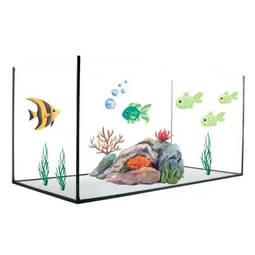 Rechteckiges Aquarium Becken 60x30x30 - Hochwertiges Glas Aquarium für Süß- und Salzwasser, gefertigt mit schwarzem Silikon für erhöhte Algenbeständigkeit und Langlebigkeit. Ideal für Garnelen und Fische.