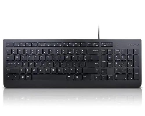 Lenovo Essential Kabelgebundene Tastatur - Volle Größe QWERTY - Tastatur für universelle Nutzung mit 1,8 m Kabellänge und komfortablen Membran Key Switches, ideal für Büro und Home Office.