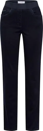 Raphaela by Brax Style Pamina Dark Blue 50K - Schlupfhose aus elastischer Denim-Qualität im Slim Fit, mit hochwertigem Baumwollstretch und elastischem Dehnbund, veredelt mit wertigen Swarovski-Elements für einen eleganten Look.
