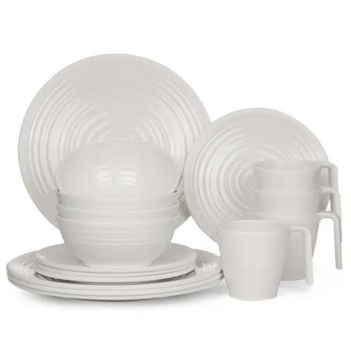 Camping Geschirrset 16-teilig aus Melamin von Moritz - Ideales Campinggeschirr für Wohnmobile und Outdoor-Aktivitäten, leicht und bruchsicher – perfekt für Picknick und Reisen.