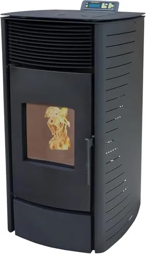 Nemaxx P12 Pelletofen - 12 kW Pelletkaminofen, TÜV SÜD geprüft mit automatischem Zeitplaner und hohem Raumheizvermögen