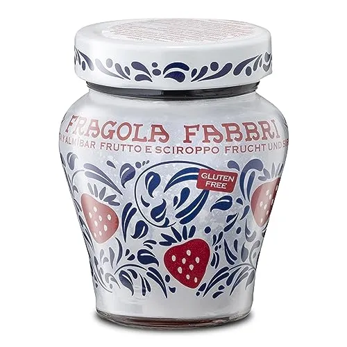 Food-United ERDBEERE 230g | FABBRI 1905 | in Sirup | Halb-Kandiert | Fragola | Erdbeeren aus Italien | fabbri strawberries in syrop | für Dessert Cocktail Drinks Torten Pavlova Joghurt Topping (1)