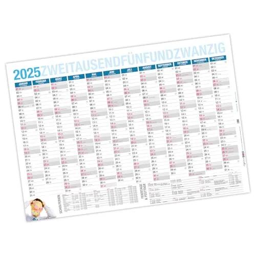 itenga Wandkalender itenga Jahresplaner 2025 Wandkalender DIN A0 (118,9 x 84,1 cm) 250g/m2