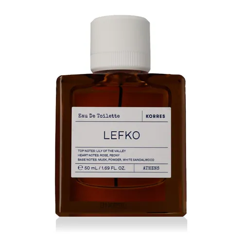 KORRES LEFKO Eau de Toilette 50ml - Unisex Duft - Herrendüfte - Ein pudrig-würziger, veganer Duft, der an die Reinheit der Kindheit und griechische Dörfer erinnert, mit 88% natürlichen Inhaltsstoffen und recycelbarer Verpackung.