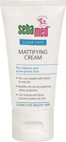 Sebamed Clear Face Mattifying Cream 50ml - Mattierende Creme für ein klares Hautbild, ideal für die tägliche Pflege, leicht und schnell einziehend.