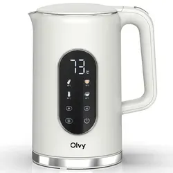 Olvy Elektrischer Wasserkocher 1,7L mit Temperaturkontrolle - Schnellkochender Heißwasserkocher mit 2200W, präzisen Temperatureinstellungen und Warmhaltefunktion – ideal für Tee, Kaffee und mehr. Doppelwand-Design für Sicherheit und Isolierung.