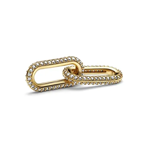 Pandora Charm-Einhänger Damen Doppel-Link mit Zirkonia von PANDORA ME, gold goldfarben
