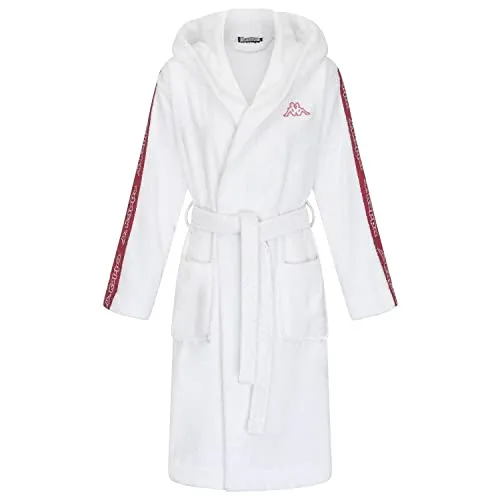 Kappa Damen Bademantel Zuffy 708340-11-0601 L - Bademantel für Damen aus leichtem Baumwollfrottee, mit großer Kapuze und verstellbarem Gürtel für optimalen Tragekomfort.