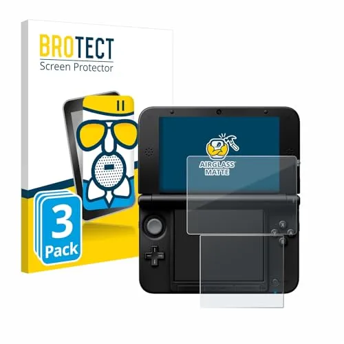 BROTECT Entspiegelungs Schutzglas für Nintendo 3DS XL SPM7800 (3 Stück) Schutzfolie Panzer Folie Glas Matt [Extrem Kratzfest 9H, Anti-Reflex]