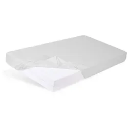 Mr Mattress Bettlaken Grau, 90x180 cm, 100% Bambusviskose - Hochwertiges Bettlaken aus 100% Bambusviskose mit praktischen Gummizug für perfekten Sitz. Wasserfest und atmungsaktiv, ideal für Matratzen bis 20 cm Höhe. Sicherer Schlaf durch feuchtigkeitsregulierende Eigenschaften.