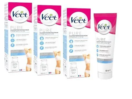 Veet Haarentfernungs-Creme Bikini & Achseln sensible Haut 3 x 100ml