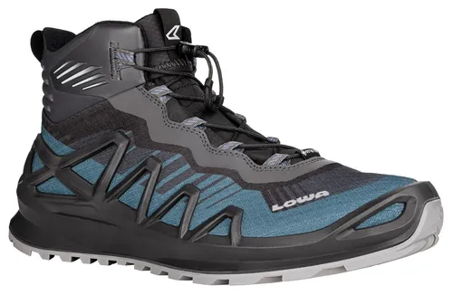 Lowa Merger Mid GTX - Wasserdichter Wanderschuh für Abenteuer - Wanderschuhe mit GORE-TEX® Futter und innovativem Crossover STABILITY FRAME. Ideal für schnelle Wandertouren mit hohem Tragekomfort und exzellentem Grip.