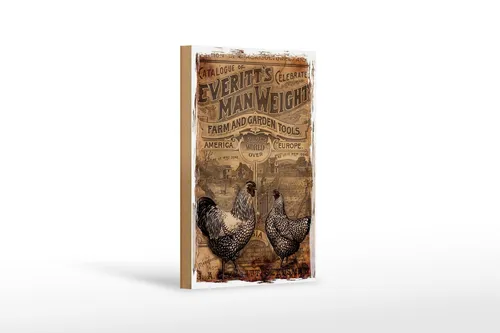 Holzschild Retro 12x18 cm Farm and Garden Tools Retro Anzeige Deko Schild