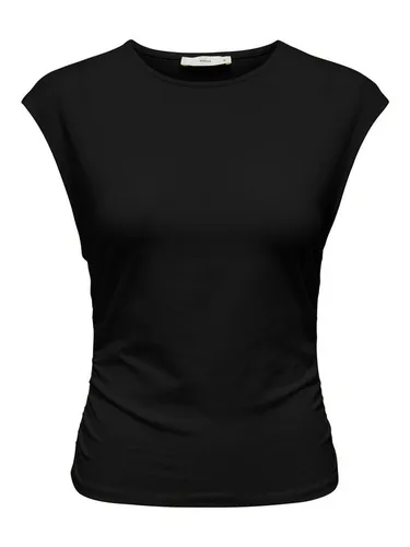 ONLY Shirttop ONLMIRA CAPSL RUCHING TOP JRS NOOS Baumwollmischung, regular fit, Rundhals