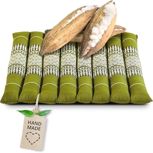 livasia Sitzkissen Stuhlauflage klein - 35x35x4,5cm - Bodenkissen gesteppt Indoor/Outdoor, Meditationskissen Yogakissen, Stuhlauflage Palettenmöbel, Steppkissen für Stuhl und Bank (Grün)