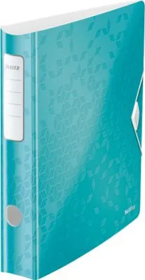 LEITZ Aktenordner Active Wow 180 Grad 6cm eisblau - Ordner in eisblau mit 180 Grad Öffnungsmechanismus, ideal für effizientes Arbeiten und Organisation.