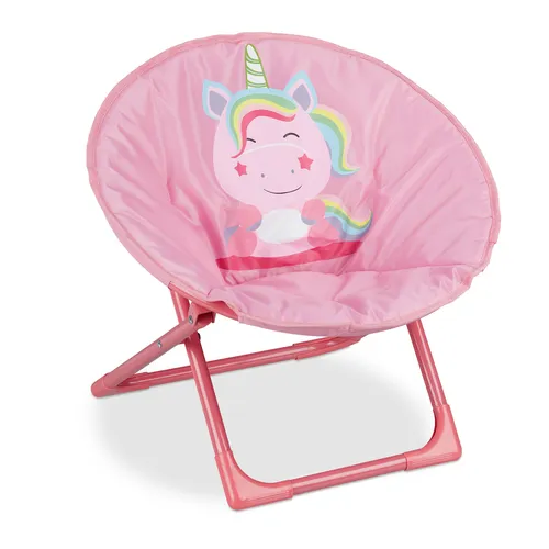Moonchair Kinderfaltstuhl - Gepolstert und leicht - Sofas & Sessel: Bequemer Schmetterlingsstuhl für Kinder, erhältlich im süßen Unicorn-Design und perfekt für drinnen und draußen.