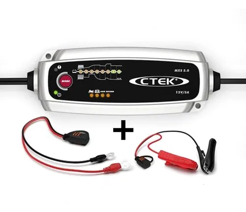 CTEK MXS 5.0 - 12V Batterieladegerät, intelligentes Ladegerät mit Temperaturkompensation und Rekonditionierungsmodus für Autobatterien