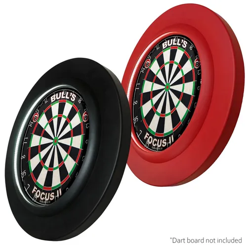 Bull's Dart Lightning LED PU Surround (Schwarz) | Wandschutz für Dartscheibe - Hochwertiger Wandschutz aus PU-Leder, ideal für Steeldart und schützt Ihre Wände vor Schäden. Mit LED-Beleuchtung für ein modernes Ambiente.