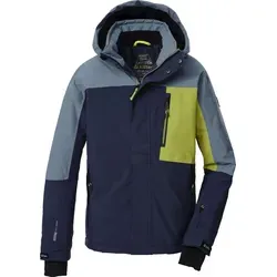 killtec KSW 200 BYS Ski Jacket nachtblau/rauchblau/dunkellime (00830) 140 - Kinder Skijacke mit 10.000 mm Wassersäule, atmungsaktiv und umweltfreundlich, ideal für junge Abenteurer im Schnee. Modernes Colourblock-Design mit reflektierenden Elementen für Sicherheit.