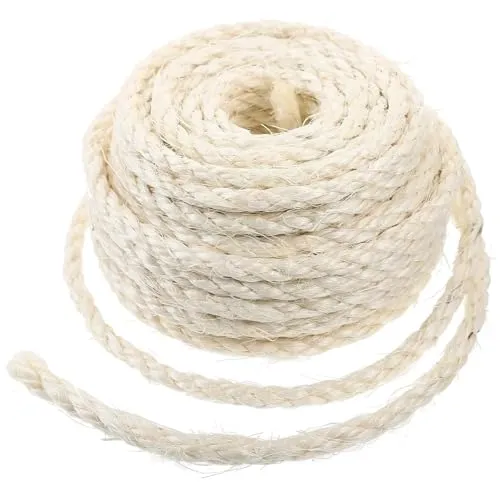 Parain Sisalseil für Kratzbaum Kratzsaule Katzenbaum Katzen Natürlich Sisal Seil Weiß 6mm 20m