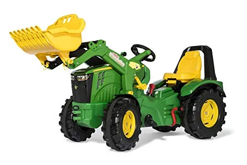Rolly Toys Trettraktor John Deere rollyX-Trac Premium - Tretfahrzeug für Kinder 3-10 Jahre, mit verstellbarem Sitz, Zweigangschaltung und Flüsterlaufreifen für leises Fahren, ideal für Spiel und Spaß im Freien.