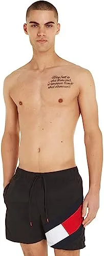 Tommy Hilfiger Badeshorts "SF MEDIUM DRAWSTRING" Herren XL - Herren-Bademode aus pflegeleichter Microfaser, ideal für Strand und Pool mit lässigem, unifarbenem Design und Tommy Hilfiger Markenlabel.