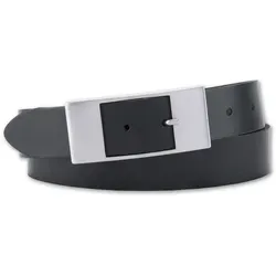 BERND GÖTZ Ledergürtel mit cooler Rechteckschließe - Gürtel aus 100% Rindsleder in Schwarz, modisch und casual, mit flächiger Rechteckschließe für einen modernen Look. Breite: 3,5 cm.