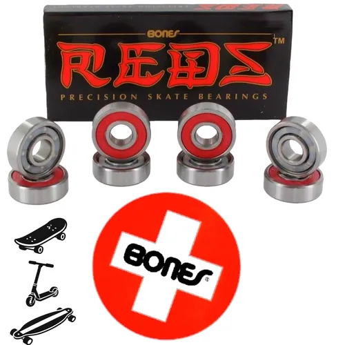 Bones Reds Kugellager 608RS für Skateboards - 8 Stück - Hochwertige Bones Reds Kugellager 608RS für Skateboards im 8er Pack. Robuste Leistung und langlebige Qualität für ein geschmeidiges Fahrgefühl.