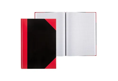 Idena Notizbuch Idena Kladde kariert 96 Blatt 70g/m² schwarz/rot DIN A6
