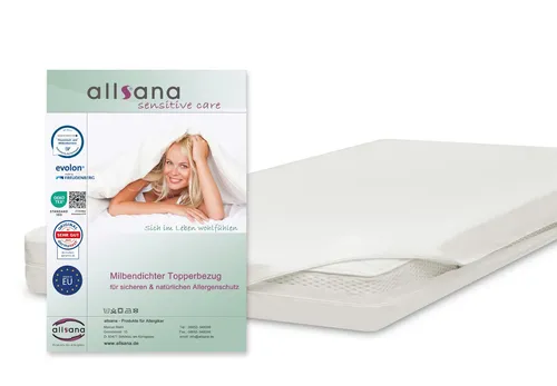 Allsana Matratzen-Topper-Bezug 140x200x8cm Zwischenbezug für Allergiker