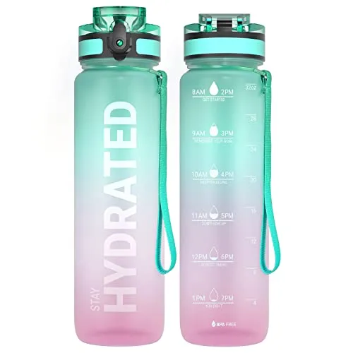 Sahara Sailor Trinkflasche 1L - Auslaufsicher und BPA-frei - Die Sahara Sailor Trinkflasche mit Zeitmarkierungen fördert die Flüssigkeitszufuhr. Hergestellt aus BPA-freiem Tritan, ideal für Sport, Camping und Alltag. Ergonomisches Design und spritzwassergeschützter Deckel für ein hervorragendes Trinkerlebnis.