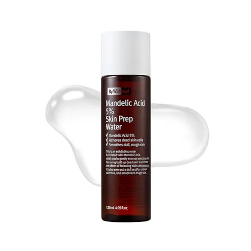 By Wishtrend Mandelic Acid 5% Skin Prep Water 120 ml - Gesichtsreiniger mit 5% Mandelsäure, perfekt für empfindliche Haut. Sanftes Peeling, das abgestorbene Hautzellen entfernt, während es beruhigt und hydratisiert.