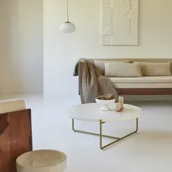 Couchtisch Konfetti aus Metall und Terrazzo 80 Anatole mit goldenem Gestell Desi