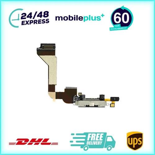 Ladebuchse für iPhone 4 Schwarz Systemanschluss Flexkabel 821-1093-A