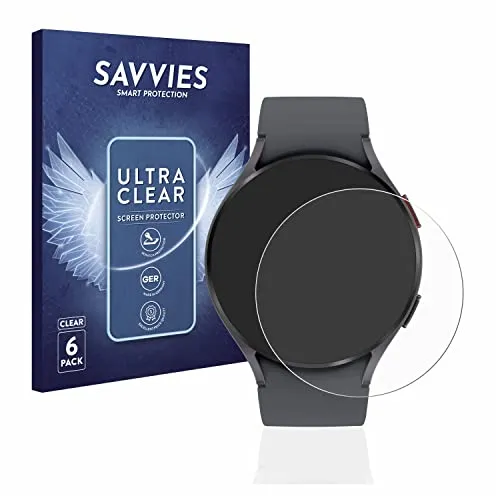 Savvies 6 Stück Schutzfolie für Samsung Galaxy Watch 5 (44mm) Displayschutz-Folie Ultra-Transparent