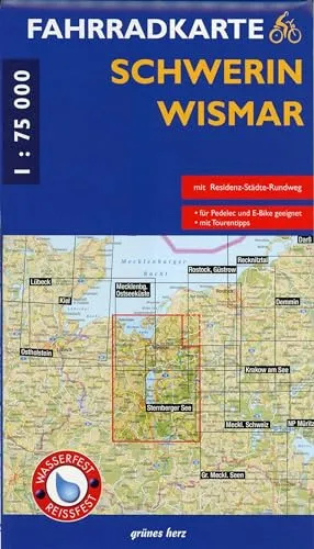 Fahrradkarte Schwerin, Wismar: Mit Residenz-Städte-Radweg. Maßstab 1:75.000. Wasser- und reißfest. (Fahrradkarten)