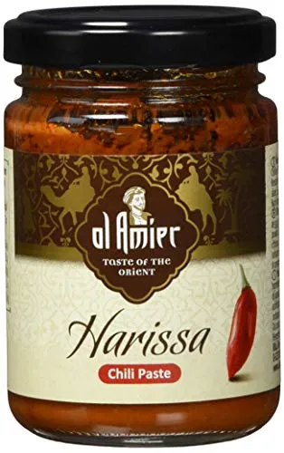 Al Amier Harissa, scharfe Chili-Paste 130 g - Gewürz für Feinschmecker, ideal zum Verfeinern von Gerichten mit intensivem Chili-Geschmack. Perfekt für Liebhaber scharfer Speisen!
