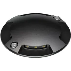 ledscom.de LED Bodenleuchte, Wegmarkierung BUNDA für außen, IP67, 4-flammig, schwarz, rund, 70mm Ø, kaltweiß