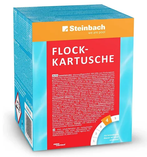 Steinbach Poolpflege Flockkartusche - 1 kg Flockungsmittel, für glasklares Wasser und verbesserte Sandfilterwirkung