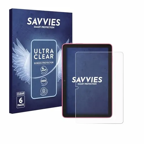 Savvies 6 Stück Schutzfolie für Amazon Fire HD 8 2024 Displayschutz-Folie Ultra-Transparent