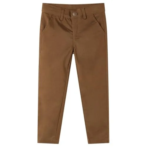 vidaXL Kinderhose Elastischer Bund Knopf Kinder Hose Freizeithose Sporthose Cognac 116