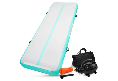 NEOLYMP Turnmatte Air Matte Track - 3m aufblasbare Gymnastikmatte für Kinder und Erwachsene - Vielseitige Sportmatte für Gymnastik, Yoga und mehr. Mit elektrischer Luftpumpe, Reparaturset und Tragetasche – ideal für sicheres Training drinnen und draußen!